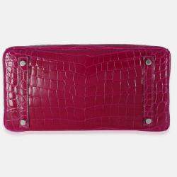 Pre Owned Hermes Birkin 30 Rose Pourpre Shiny Niloticus Bag  
