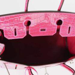 Pre Owned Hermes Birkin 30 Rose Pourpre Shiny Niloticus Bag  