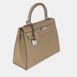 Pre Owned Hermes  Sellier Kelly 25 Poussiere Epsom Bag