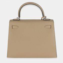 Pre Owned Hermes  Sellier Kelly 25 Poussiere Epsom Bag