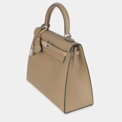 Pre Owned Hermes  Sellier Kelly 25 Poussiere Epsom Bag