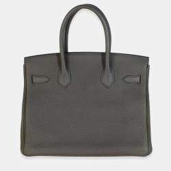 Pre Owned Hermes Birkin 30 Gris Etain Togo Bag 