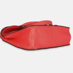Pre Owned Hermes Halzan 25 Rose Texas Clemence Bag