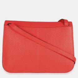 Pre Owned Hermes Halzan 25 Rose Texas Clemence Bag