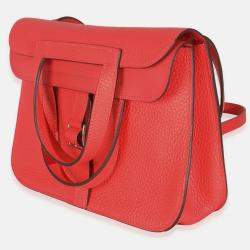 Pre Owned Hermes Halzan 25 Rose Texas Clemence Bag