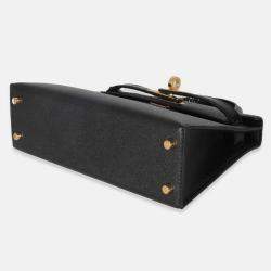 Pre Owned Hermes Mini Kelly 20 II  Black Madame Lizard Touch Bag