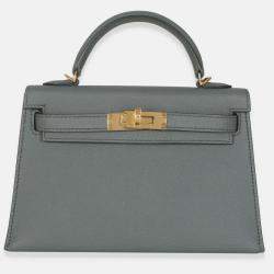 Pre Owned Hermes Mini Kelly 20 II Vert Amande Epsom Bag