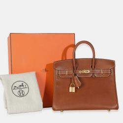 Pre Owned Hermes  Birkin 25  Fauve Barenia Bag 