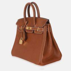 Pre Owned Hermes  Birkin 25  Fauve Barenia Bag 