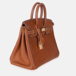 Pre Owned Hermes  Birkin 25  Fauve Barenia Bag 