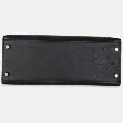 Pre Owned Hermes Sellier Kelly 28  Black Epsom Bag