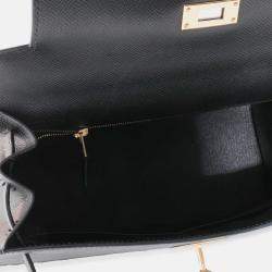 Pre Owned Hermes Sellier Kelly 28  Black Epsom Bag