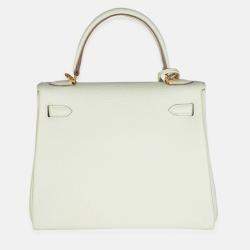 Pre Owned Hermes  Kelly 25  Mushroom Togo Retourne Bag