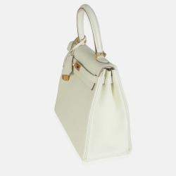 Pre Owned Hermes  Kelly 25  Mushroom Togo Retourne Bag