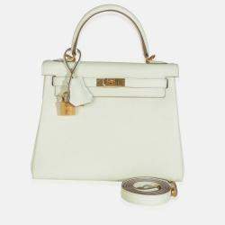 Pre Owned Hermes  Kelly 25  Mushroom Togo Retourne Bag