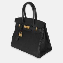 Pre Owned Hermes Birkin 30  Black Togo Leather Bag 