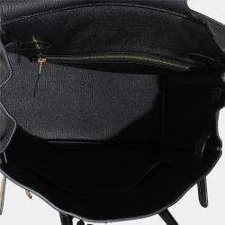 Pre Owned Hermes Birkin 30  Black Togo Leather Bag 