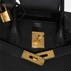Pre Owned Hermes Birkin 30  Black Togo Leather Bag 