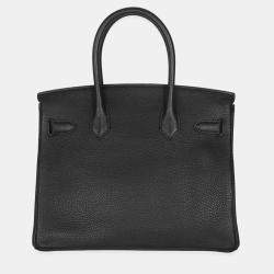 Pre Owned Hermes Birkin 30  Black Togo Leather Bag 
