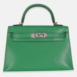 Pre Owned Hermes Chamkila Chevre Bamboo Mini Sellier Kelly 20 II 