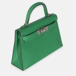 Pre Owned Hermes Chamkila Chevre Bamboo Mini Sellier Kelly 20 II 
