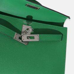 Pre Owned Hermes Chamkila Chevre Bamboo Mini Sellier Kelly 20 II 