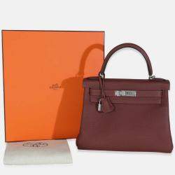 Pre Owned Hermes Rouge H Togo Retourne Kelly 28 SHW