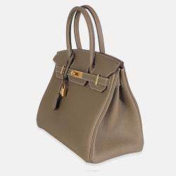 Pre Owned Hermes Etoupe Togo Birkin 30 GHW