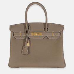 Pre Owned Hermes Etoupe Togo Birkin 30 GHW
