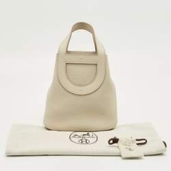 Pre Owned Hermès Beton Taurillon Clemence and Swift Leather In The Loop 18 Bag