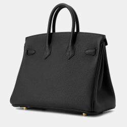 Pre Owned Hermes Birkin Black Togo Leather Tote 25