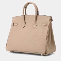 Pre Owned Hermes Birkin Beige Marfa Togo Leather Tote 25