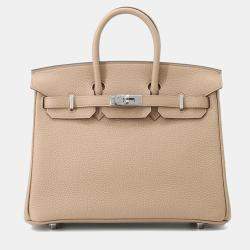 Pre Owned Hermes Birkin Beige Marfa Togo Leather Tote 25