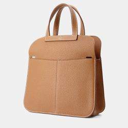 Pre Owned Hermes Halzan Gold Taurillon Clemence Handbag 25