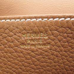 Pre Owned Hermes Halzan Gold Taurillon Clemence Handbag 25