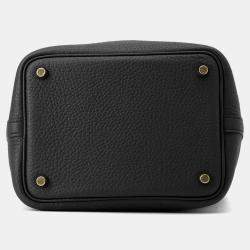 Pre Owned Hermes Picotin Lock 18 Black Taurillon Clemence Tote 