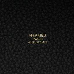 Pre Owned Hermes Picotin Lock 18 Black Taurillon Clemence Tote 