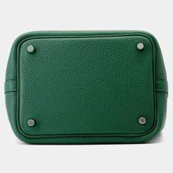 Pre Owned Hermes Picotin Padlock 18 Vert Moyen Taurillon Clemence Tote