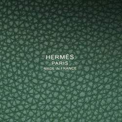 Pre Owned Hermes Picotin Padlock 18 Vert Moyen Taurillon Clemence Tote