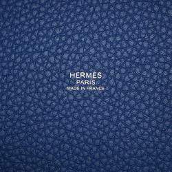 Pre Owned Hermes Picotin Lock Blue Tie Taurillon Clemence Size PM