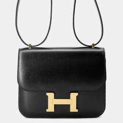Pre Owned Hermes Constance3 Miroir Black Box Calf Leather Mini