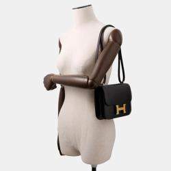 Pre Owned Hermes Constance3 Miroir Black Box Calf Leather Mini