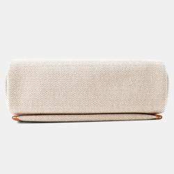Pre Owned Hermes Herbag Zip Fauve Toile H Vache Hunter Leather Mini