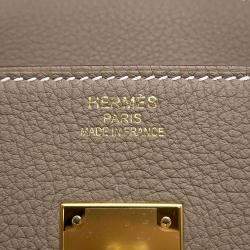 Pre Owned Hermes Birkin 35 Etoupe Togo Leather Bag