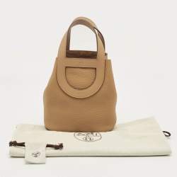 Pre Owned Hermès Biscuit Taurillon Clemence and Swift Leather In The Loop 18 Bag