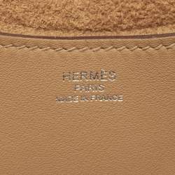Pre Owned Hermès Biscuit Taurillon Clemence and Swift Leather In The Loop 18 Bag