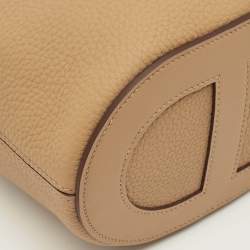 Pre Owned Hermès Biscuit Taurillon Clemence and Swift Leather In The Loop 18 Bag