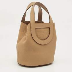 Pre Owned Hermès Biscuit Taurillon Clemence and Swift Leather In The Loop 18 Bag