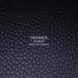 Pre Owned Hermes Picotin Loc 18 k Blue Nuit Taurillon Clemence Bag