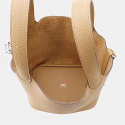 Pre Owned Hermes Picotin Lock 18 Biscuit Taurillon Clemence Bag
